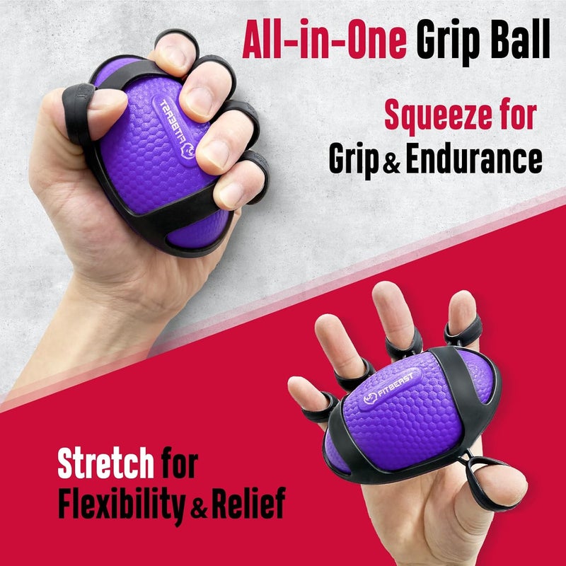 FitBeast Grip Strength Trainer, Hand Gripper Strengthener Kit - 6 Pack with Adjustable Resistance Forearm Strengthener, Forearm Exerciser and Massage Balls for Hand Therapy, Grip Training - Image 5
